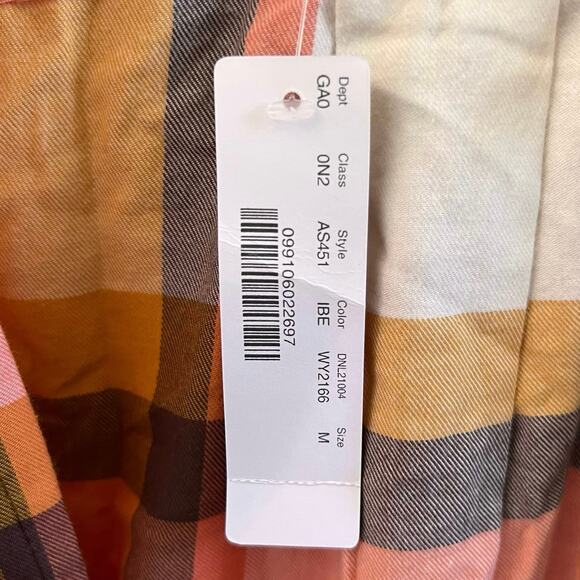 J. Crew Ruffleneck Tuxedo Shirt Plaid Ivory Begonia NWT - Picture 5 of 12